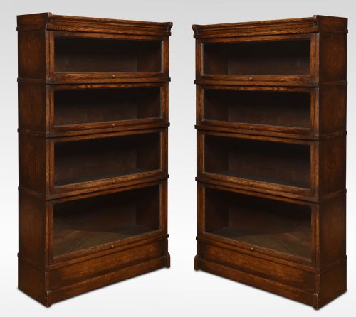 Pair of Oak Four Sectional Bookcases