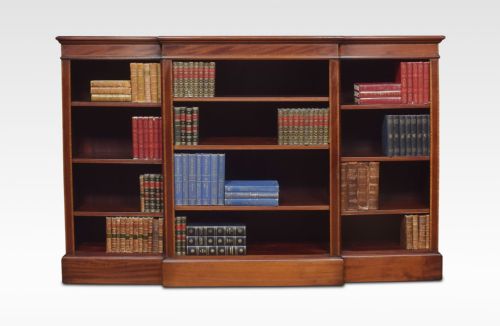 Mahogany Breakfront Open Bookcase