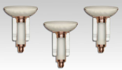 Set of Three Art Deco Wall Lights