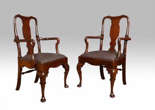 SET OF SIX QUEEN ANNE STYLE HIGH BACK DINING CHAIRS - ADDITIONAL PHOTO 1