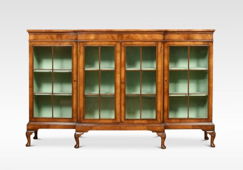 Walnut Breakfront Bookcase