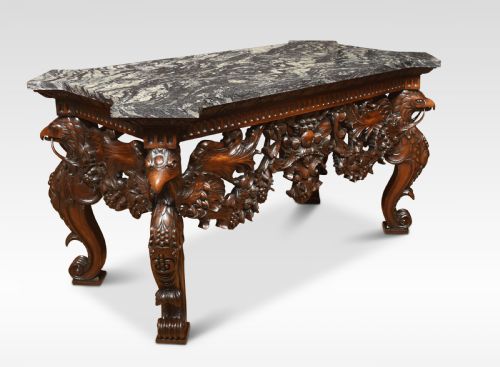 Carved Walnut Console Table