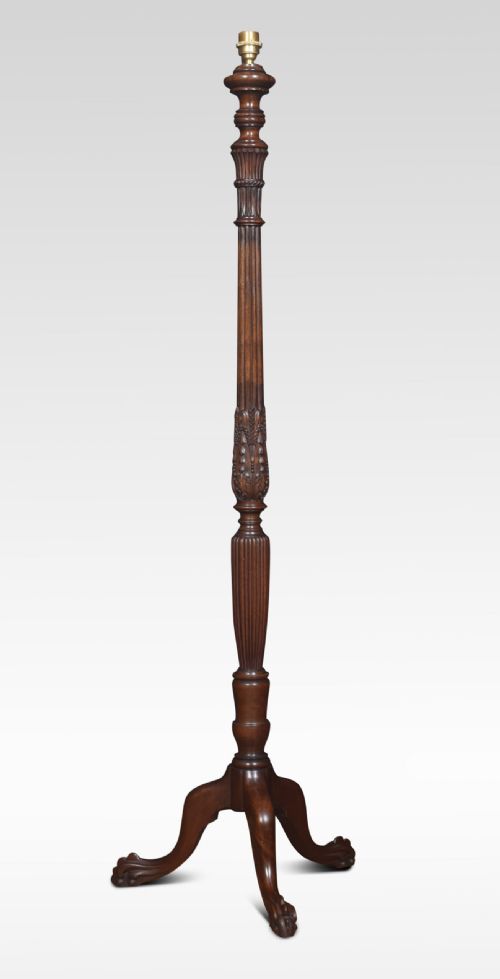 Carved Mahogany Standard Lamp