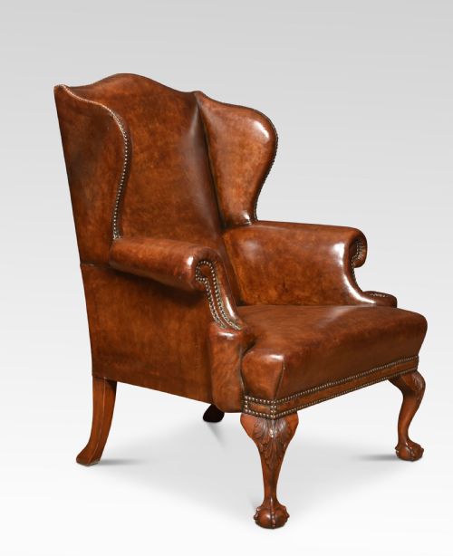 Georgian Style Leather Wingback Armchair