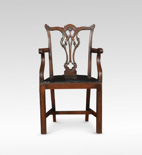 PAIR OF MAHOGANY CHIPPENDALE REVIVAL ARMCHAIRS - ADDITIONAL PHOTO 2
