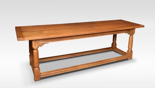 LARGE LIGHT OAK REFECTORY DINING TABLE - ADDITIONAL PHOTO 1