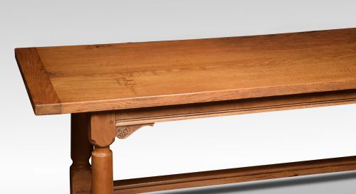 LARGE LIGHT OAK REFECTORY DINING TABLE - ADDITIONAL PHOTO 2