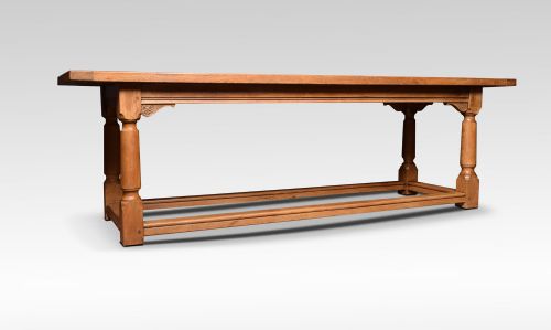 LARGE LIGHT OAK REFECTORY DINING TABLE - ADDITIONAL PHOTO 3
