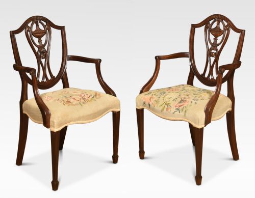 Pair of Hepplewhite Mahogany Armchairs