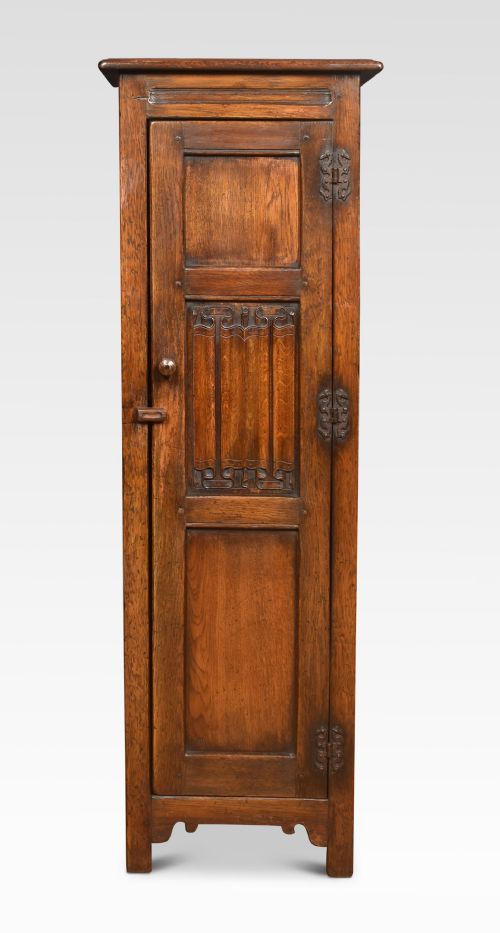 Carved Oak Hall Cupboard of Small Proportions