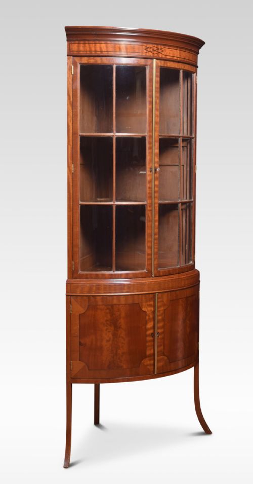 Glazed Mahogany Corner Cupboard
