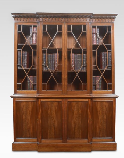 Mahogany Breakfront Library Bookcase