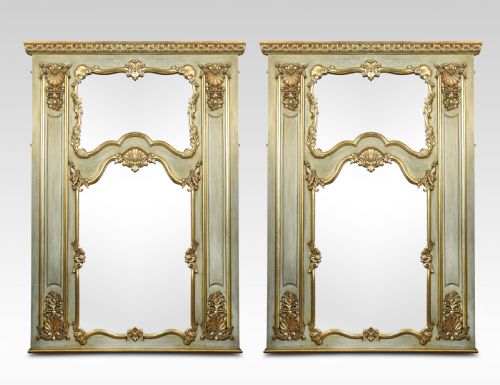 Pair of Louis XV Style Trumeau Mirrors
