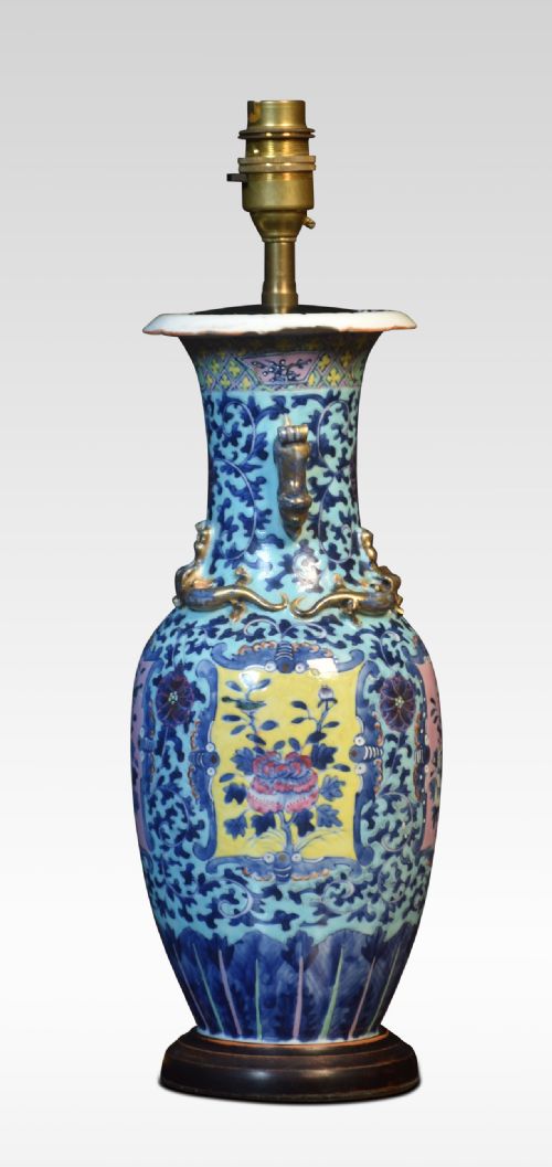 CHINESE BALUSTER VASE LAMP - ADDITIONAL PHOTO 1