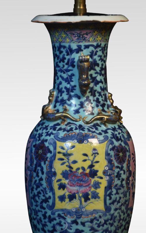 CHINESE BALUSTER VASE LAMP - ADDITIONAL PHOTO 2