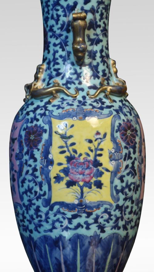 CHINESE BALUSTER VASE LAMP - ADDITIONAL PHOTO 3
