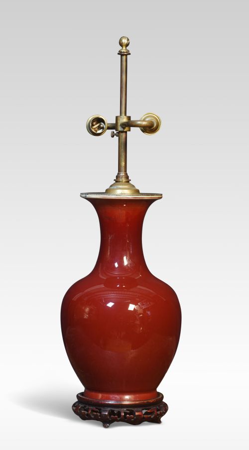 CHINESE PORCELAIN BALUSTER VASE LAMP - ADDITIONAL PHOTO 2