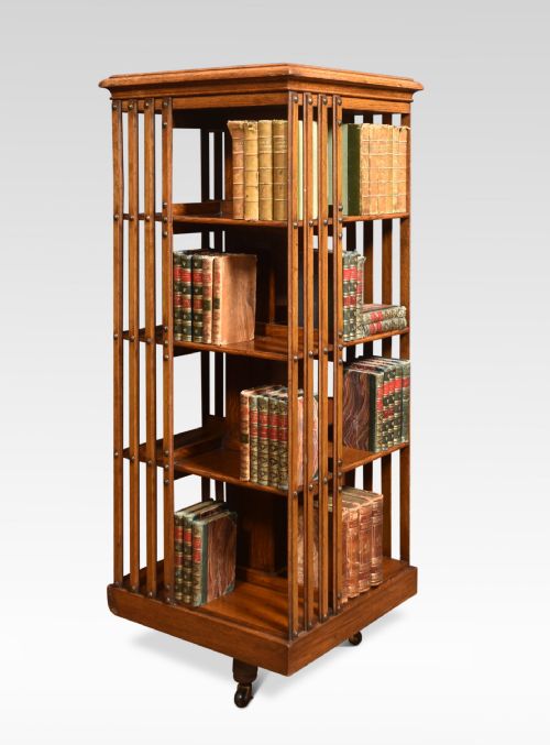 Large Oak Revolving Bookcase