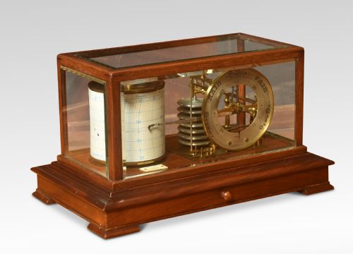 Walnut Cased Barograph and Barometer