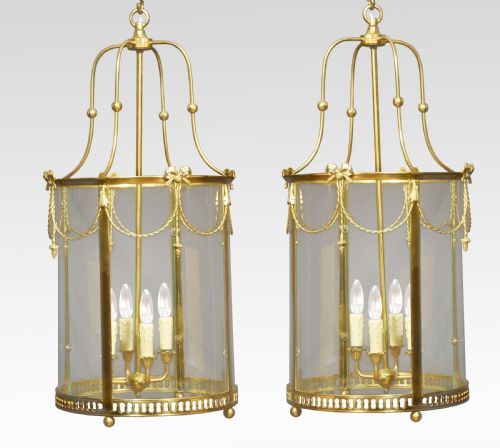 Pair of Four Light Hall Lanterns