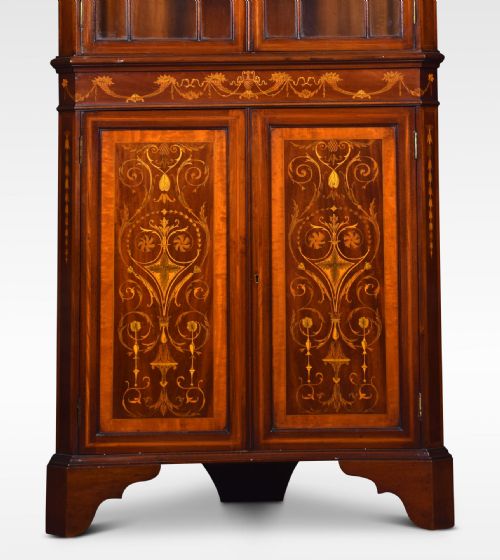 MAHOGANY INLAID CORNER CABINET - ADDITIONAL PHOTO 2