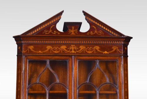 MAHOGANY INLAID CORNER CABINET - ADDITIONAL PHOTO 3