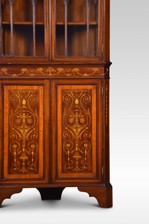 MAHOGANY INLAID CORNER CABINET - ADDITIONAL PHOTO 5
