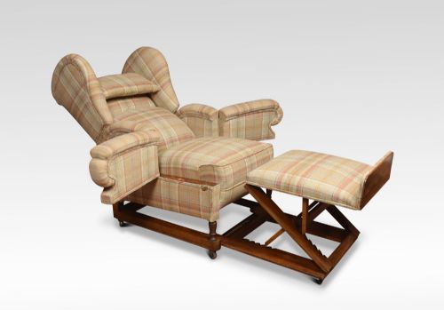 19TH CENTURY RECLINING WING ARMCHAIR - ADDITIONAL PHOTO 2
