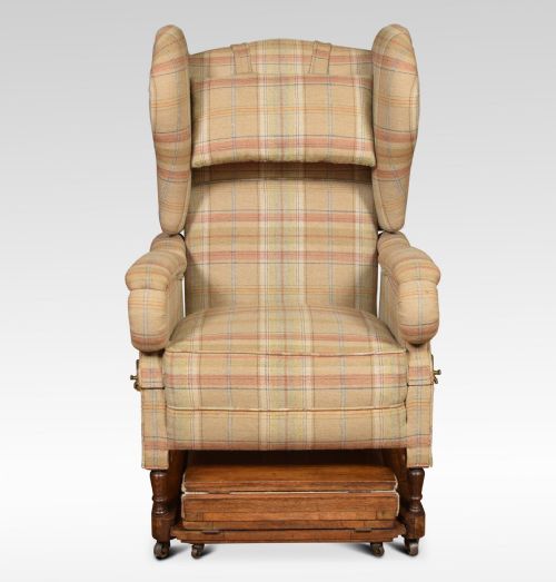 19TH CENTURY RECLINING WING ARMCHAIR - ADDITIONAL PHOTO 3
