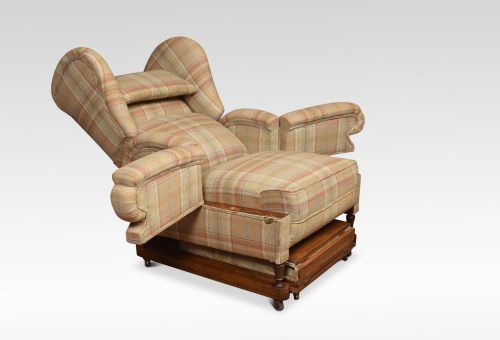 19TH CENTURY RECLINING WING ARMCHAIR - ADDITIONAL PHOTO 5