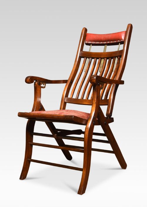 Walnut Framed Campaign Chair