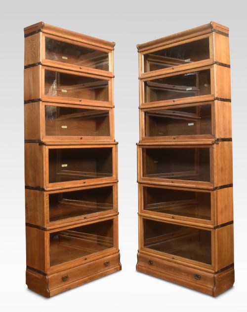 PAIR OF OAK GLOBE WERNICKE SIX SECTION BOOKCASES - ADDITIONAL PHOTO 3