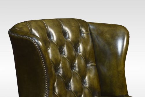 MAHOGANY FRAMED WING ARMCHAIR - ADDITIONAL PHOTO 1
