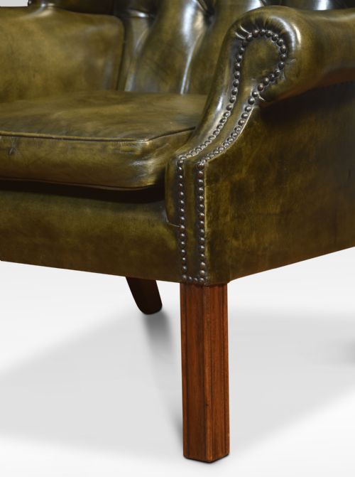 MAHOGANY FRAMED WING ARMCHAIR - ADDITIONAL PHOTO 2