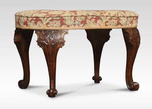 GEORGE II STYLE TAPESTRY UPHOLSTERED STOOL - ADDITIONAL PHOTO 1