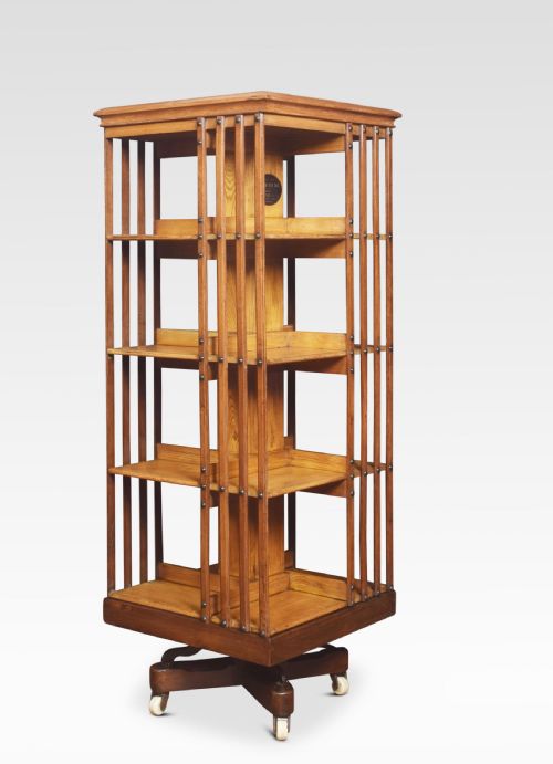 Large Oak Revolving Bookcase