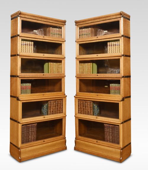 pair of oak globe wernicke six section bookcases - CATEGORY: ANTIQUE BOOKCASES - DATED 1900