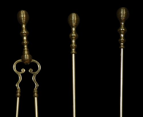 BRASS TRIPLE COMPANION FIRE TOOL SET - ADDITIONAL PHOTO 1