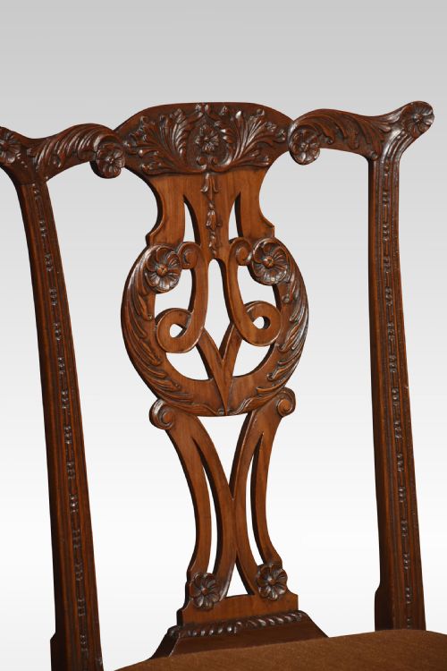 PAIR OF CHIPPENDALE REVIVAL SIDE CHAIRS - ADDITIONAL PHOTO 1