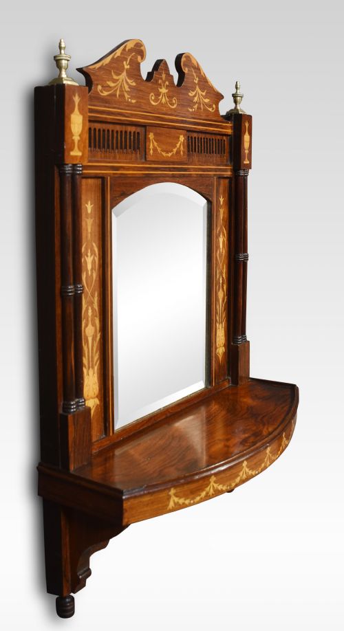 INLAID ROSEWOOD WALL MIRROR - ADDITIONAL PHOTO 2