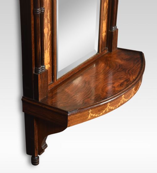 INLAID ROSEWOOD WALL MIRROR - ADDITIONAL PHOTO 3