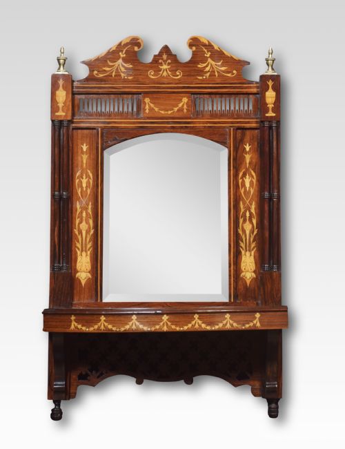INLAID ROSEWOOD WALL MIRROR - ADDITIONAL PHOTO 4