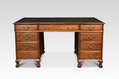 MAHOGANY PEDESTAL DESK - ADDITIONAL PHOTO 1
