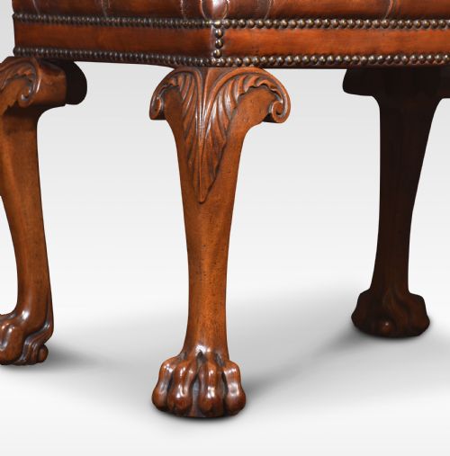 LEATHER UPHOLSTERED STOOL - ADDITIONAL PHOTO 1