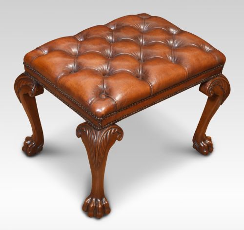 LEATHER UPHOLSTERED STOOL - ADDITIONAL PHOTO 3