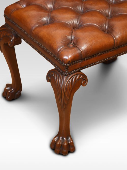 LEATHER UPHOLSTERED STOOL - ADDITIONAL PHOTO 4