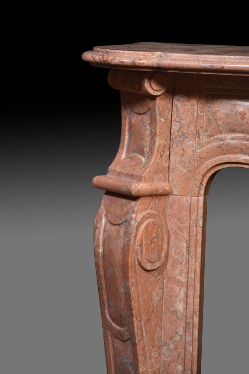 LOUIS XV STYLE FIREPLACE IN RANCE MARBLE - ADDITIONAL PHOTO 3