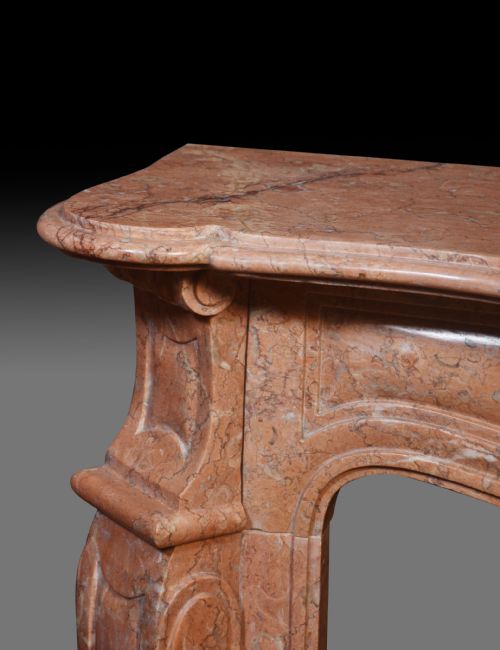 LOUIS XV STYLE FIREPLACE IN RANCE MARBLE - ADDITIONAL PHOTO 5