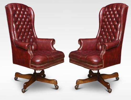 pair of swivel office chairs - CATEGORY: ANTIQUE CHAIRS - DATED 1960