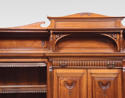 LARGE 19TH CENTURY WALNUT BREAKFRONT BOOKCASE - ADDITIONAL PHOTO 1
